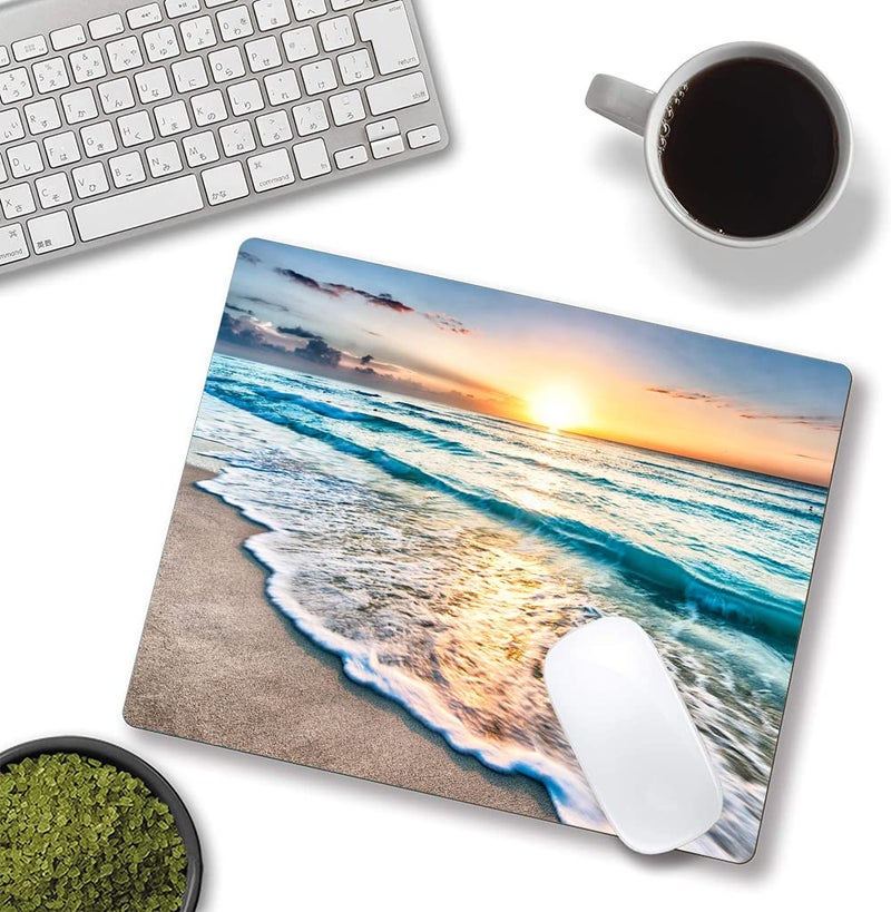 KUOSGM Mouse Pad  Premium-Textured Mouse Mat  Non-Slip Rubber Base Mousepad for Laptop  Computer & PC 9.5?7.9 in Beach Sunset - Image 4